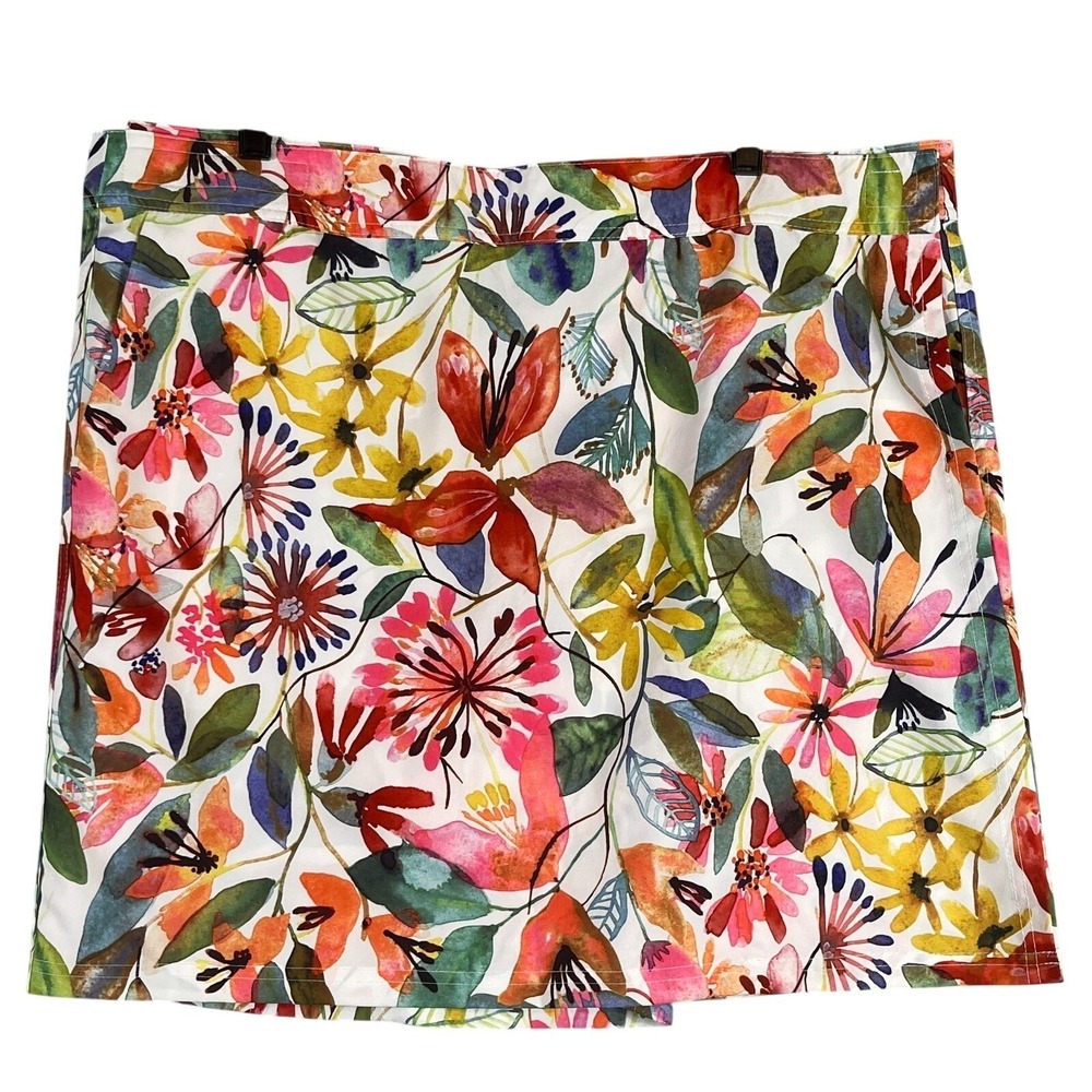 RipSkirt Rip Skirt Womens XXL Tropical Floral Wrap Skort Travel Golf Pickleball